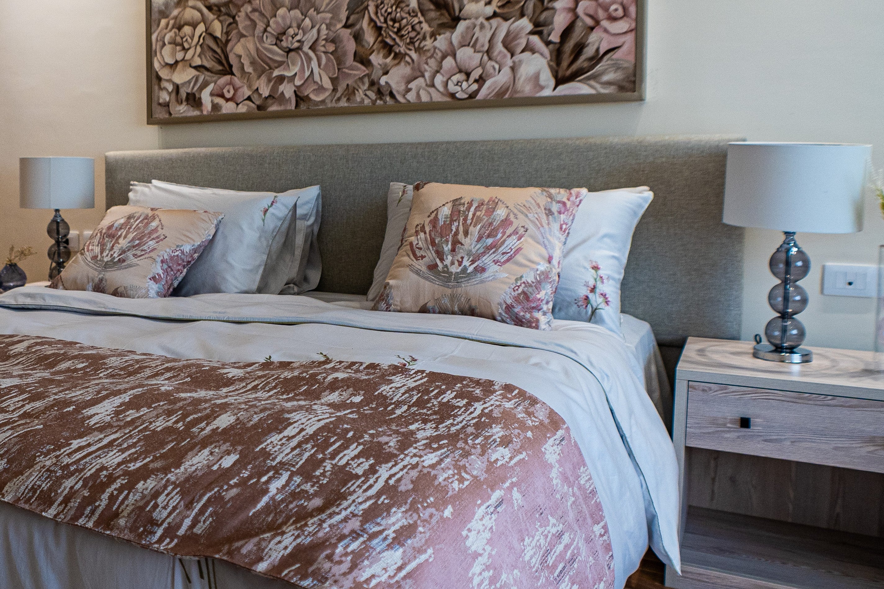 Rosewood bloom bed with storage